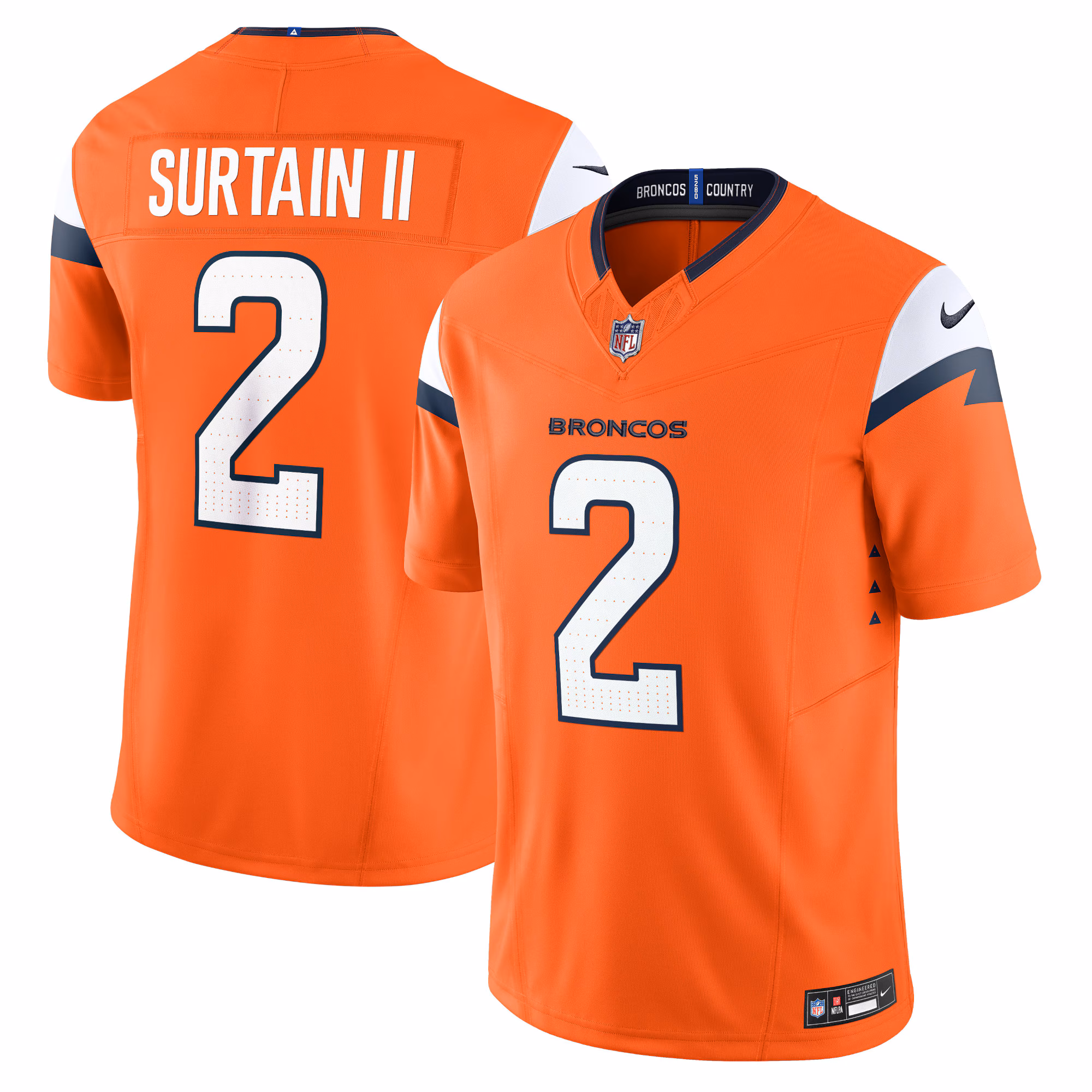 Patrick Surtain II Denver Broncos Mile High Collection Vapor F.U.S.E. Limited Jersey - Orange