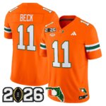 Carson Beck #11 Miami Hurricanes MIA 2026 CFP Final & Florida Patch Vapor Limited Jersey - All Stitched