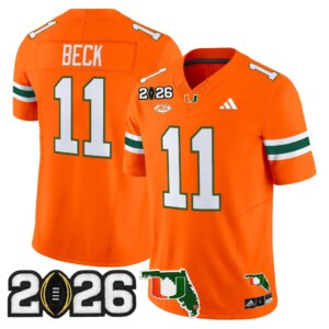 Carson Beck #11 Miami Hurricanes MIA 2026 CFP Final & Florida Patch Vapor Limited Jersey - All Stitched