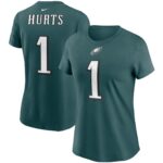Women's Jalen Hurts Midnight Green Philadelphia Eagles Name & Number T-Shirt