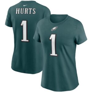Women's Jalen Hurts Midnight Green Philadelphia Eagles Name & Number T-Shirt