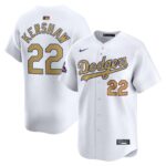 Men's #22 Clayton Kershaw Los Angeles Dodgers  2025 Gold Collection Limited White Jersey