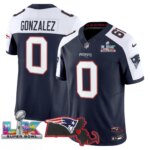 Christian Gonzalez #0 New England Patriots Super Bowl LX Patch Vapor Limited Game Jersey - All Stitched