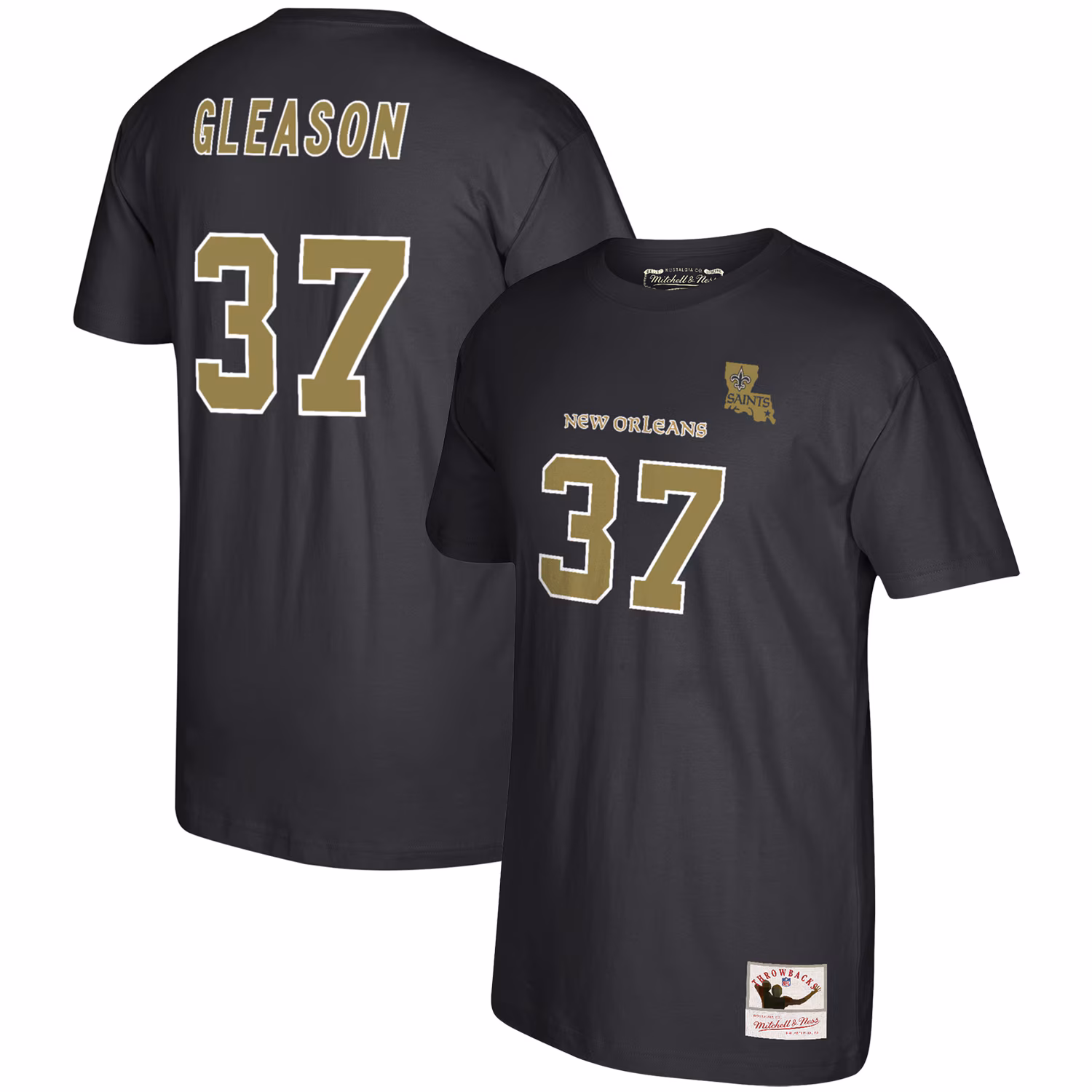 Men's Steve Gleason Black New Orleans Saints 2006 Retired Player Name & Number T-Shirt