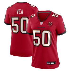 Vita Vea #50  Tampa Bay Buccaneers Women's 50th Season Team Game Jersey - Red