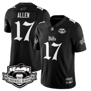 Josh Allen #17 Buffalo Bills BUF Gothic Vapor Limited Jersey - Farewell Highmark Patch - All Stitched