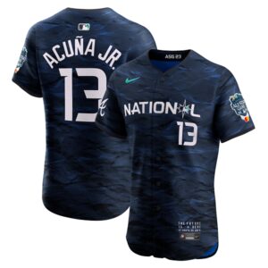 Men's National League #13 Ronald Acuna Jr.  Royal 2023 All-Star Game Flex Base Jersey
