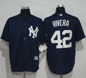 New York Yankees #42 Mariano Rivera Navy Blue New Cool Base Stitched Jersey