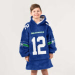 Kid 12 Seattle Football Unisex Blanket Hoodie