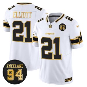 Dallas Cowboys 94 Marshawn Kneeland Memorial Patch Gold Vapor Limited Jersey - All Stitched