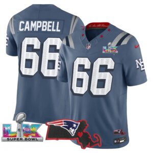 Will Campbell #66 New England Patriots Super Bowl LX Patch Vapor Limited Game Jersey - All Stitched