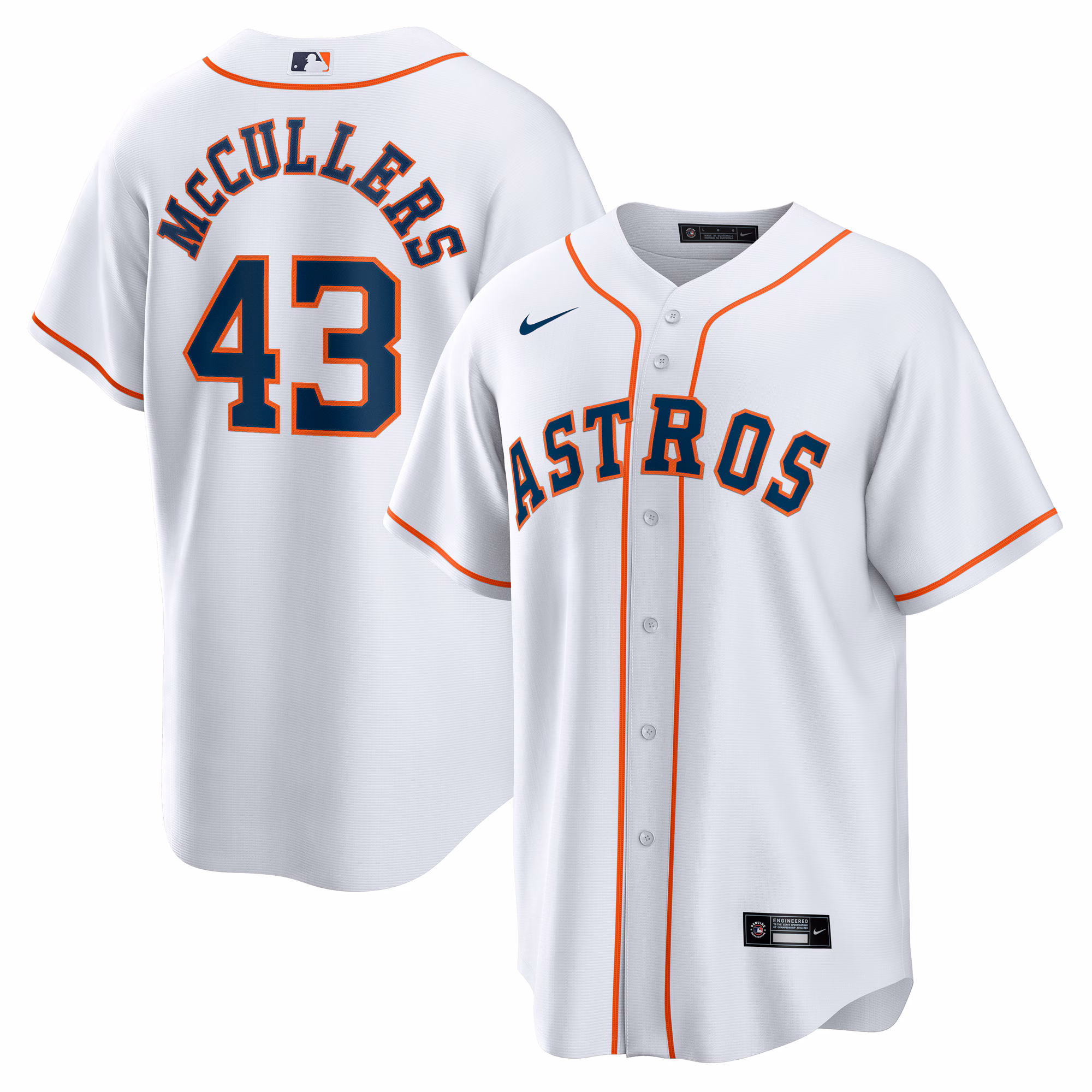 Houston Astros Lance McCullers Jr. #43 White Home Replica Jersey