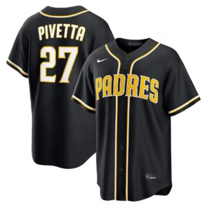 Nick Pivetta #27 San Diego Padres Fashion Replica Out Jersey - Black