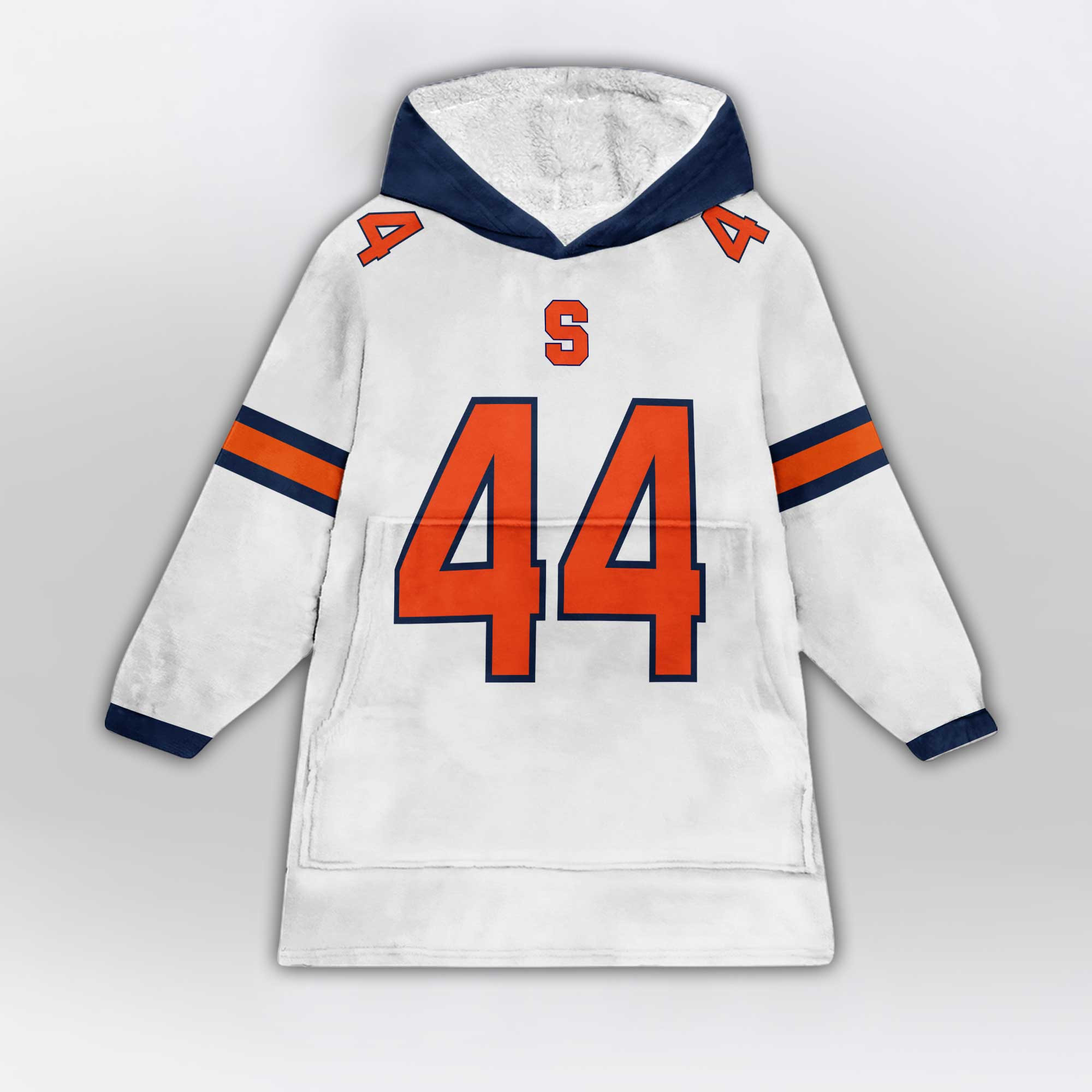 Kid #44 Navy Syracuse Football Unisex Blanket Hoodie - Image 5