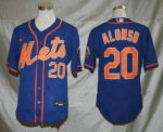 Men's New York Mets #20 Pete Alonso Blue Stitched Flex Base  Jersey