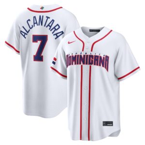 Sandy Alcantara #7 Dominican Republic Baseball 2026 World Baseball Classic Home Stadium Jersey - White