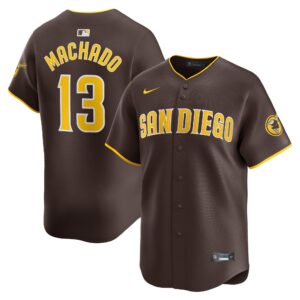 Men's San Diego Padres #13 Manny Machado  Red Away Limited Player Jersey