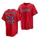 Men's Cleveland Guardians #22 Chase DeLauter 2022 Draft Jersey Red Alternate