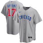 Men's  Chicago Cubs #17 Kris Bryant Gray Road 2020 Jersey
