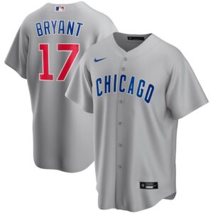 Men's  Chicago Cubs #17 Kris Bryant Gray Road 2020 Jersey