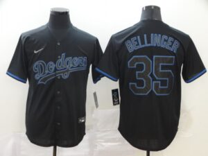 Men's Los Angeles Dodgers #35 Cody Bellinger Lights Out Black Fashion Stitched Cool Base  Jersey