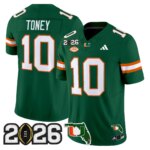 Malachi Toney #10 Miami Hurricanes MIA 2026 CFP Final & Florida Patch Vapor Limited Jersey - All Stitched