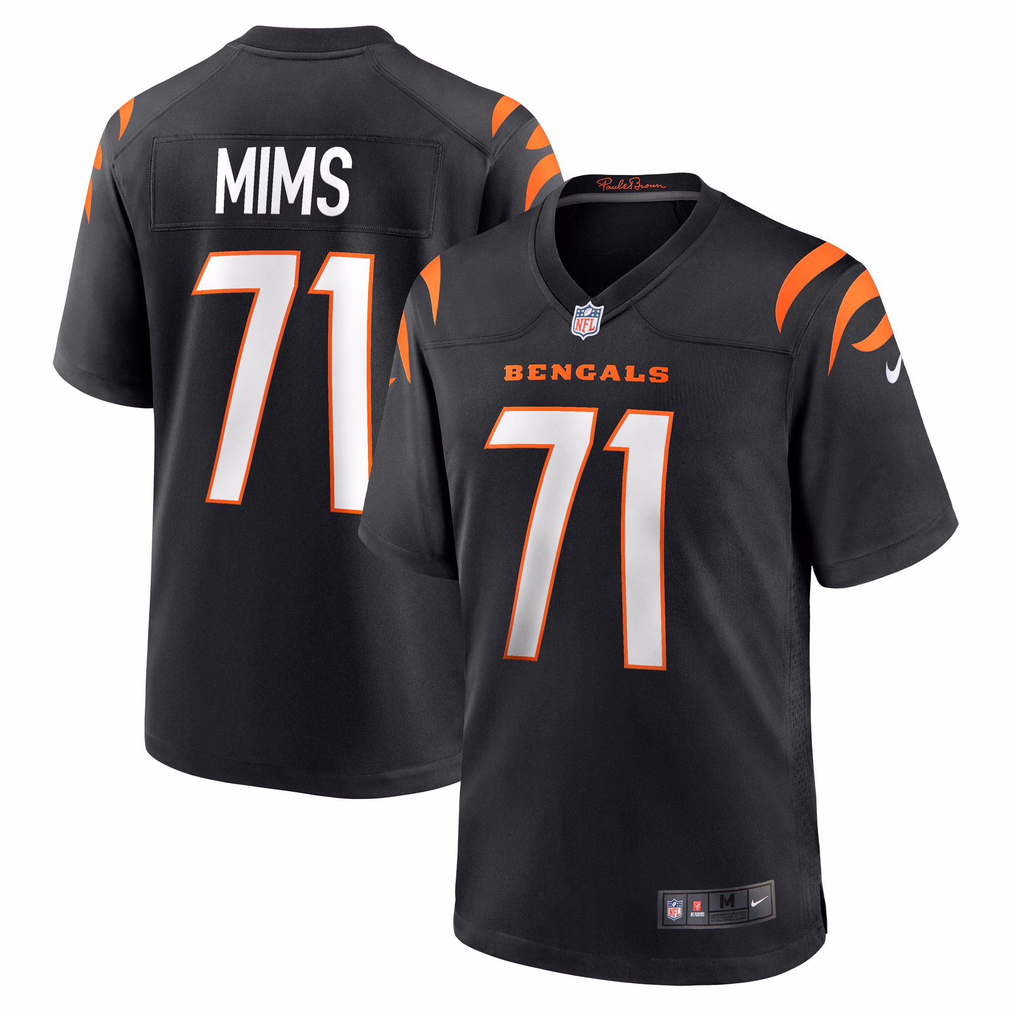Amarius Mims Cincinnati Bengals 2024 Draft First Round Pick Player Game Jersey - Black
