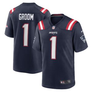 Number 1 Groom New England Patriots Game Jersey - Navy