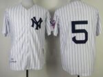 Mitchell And Ness 1939 New York Yankees #5 Joe DiMaggio White Throwback Stitched Jersey