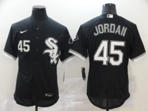 Men's  Chicago White Sox #45 Michael  Black Stitched Flex Base Jersey