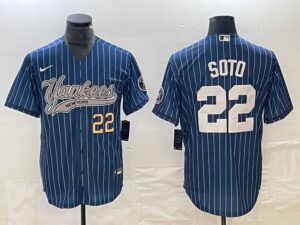 Men's  New York Yankees #22  Blue Juan Soto Jersey