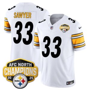 Jack Sawyer #33 Pittsburgh Steelers 2025 AFC North Division Champions Vapor Limited Jersey - All Stitched