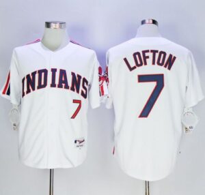 Cleveland Indians #7 Kenny Lofton White 1978 Turn Back The Clock Stitched Jersey