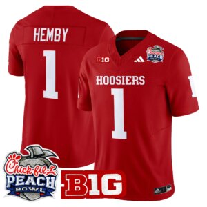 Roman Hemby #1 Ndiana Hoosiers IH 2026 Peach Bowl Vapor Limited Jersey - All Stitched