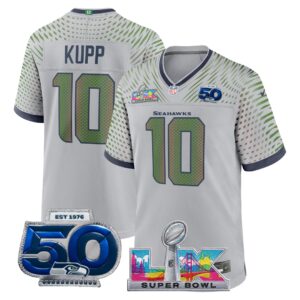 Cooper Kupp #10 Seattle Seahawks 2025 Rivalries Super Super Bowl LX 50th Season Patch Vapor Limited Jersey