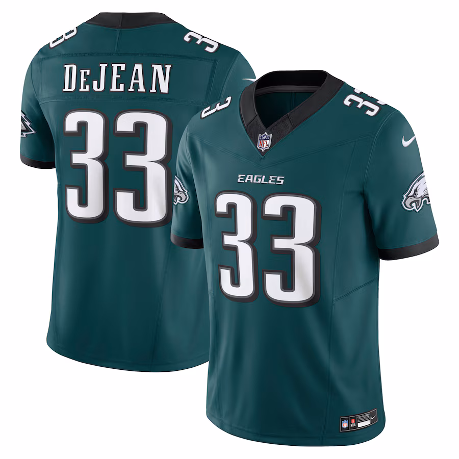 Men's Philadelphia Eagles #33 Cooper DeJean Midnight Green Team Vapor F.U.S.E. Limited Jersey