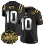 Drake Maye #10 New England Patriots 2026 AFC East Champions Gold Vapor Limited Jersey - All Stitched