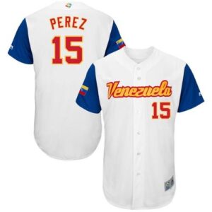 Team Venezuela #15 Salvador Perez White 2017 World Baseball Classic Stitched Jersey