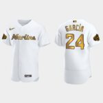 Men's Miami Marlins #24 Avisail Garcia 2022 All-Star Game Flex Base Jersey - White Gold