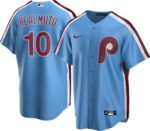 Men's Philadelphia Phillies #10 JT Realmuto  Light Blue Retro Jersey