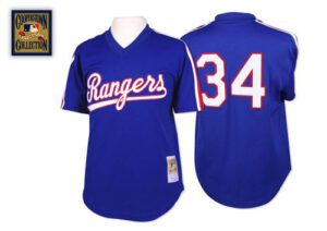Mitchell And Ness 1989 Texas Rangers #34 Nolan Ryan Blue Throwback Stitched Jersey