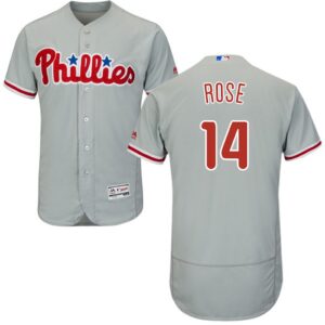 Philadelphia Phillies #14 Pete Rose Grey Flexbase Collection Stitched Jersey