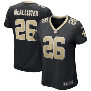 Deuce McAllister New Orleans Saints Women's Game Retired Player Jersey - Black