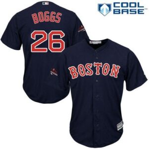 Boston Red Sox #26 Wade Boggs Navy Blue New Cool Base 2018 World Series Champions Stitched Jersey
