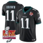 Men's #11 A.J. Brown 2025 Super Bowl LIX Patch F.U.S.E. Vapor Stitched Jersey