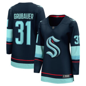 Philipp Grubauer Seattle Kraken Women's Home Premier Breakaway Player Jersey - Deep Sea Blue