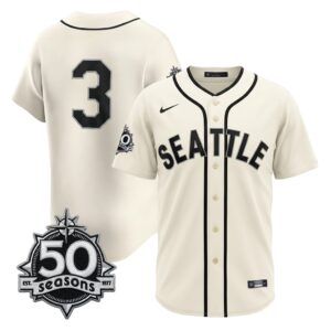 JP Crawford #3 Seattle Mariners 50th Anniversary Steelheads Sunday Night Jersey - Cream