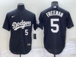 Men's  Los Angeles Dodgers #5 Freddie Freeman Black Stitched Cool Base Jersey