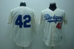Mitchell And Ness Los Angeles Dodgers #42 Jackie Robinson Cream Throwback Jersey