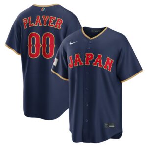 Custom Japan Baseball 2026 World Baseball Classic Road Stadium Jersey - Navy